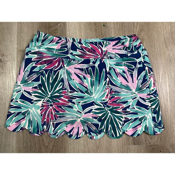 Sigrid Olsen Tropical Leaf Print Golf Skort Women’s Medium Scallop Hem Lined - Picture 5 of 11